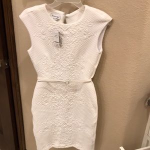 White Bebe dress with belt